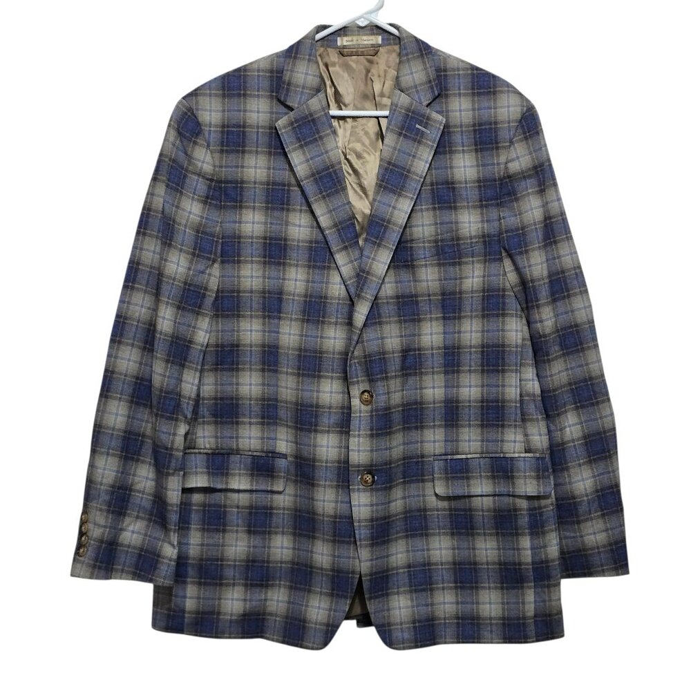 Men's Lauren Ralph Lauren Blue Grey Plaid 2 Button Sports Jacket Blazer